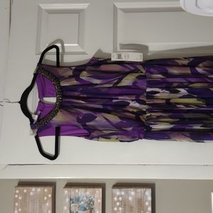 London Times Floor Length Size 2 Dress (Purple/Green)
